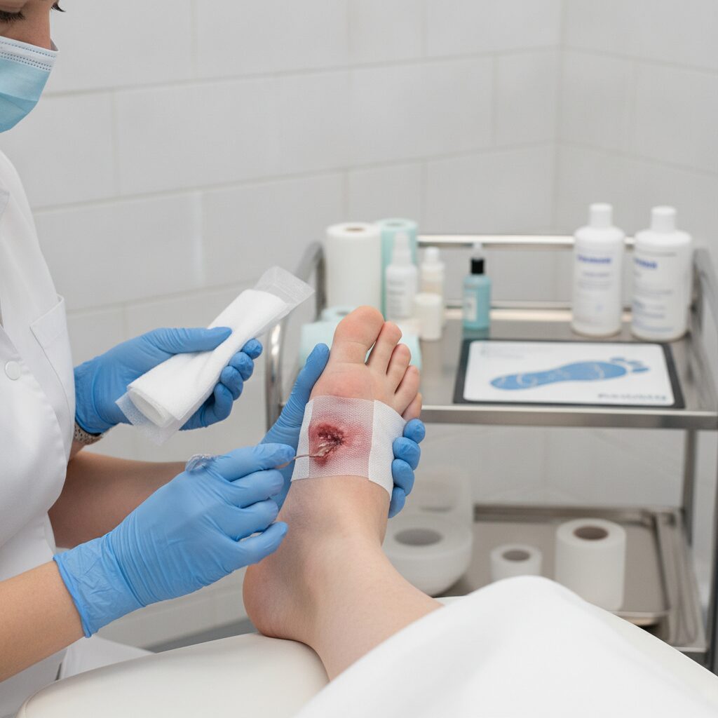 Diyabetik tabanlık ve basınç dağılımı örneği: topuk çukuru ve metatarsal destek bölgeleri